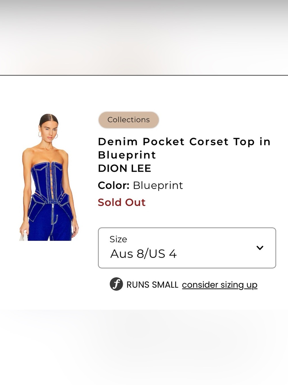 ISO Dion Lee Strapless Denim Corset in Blue or white